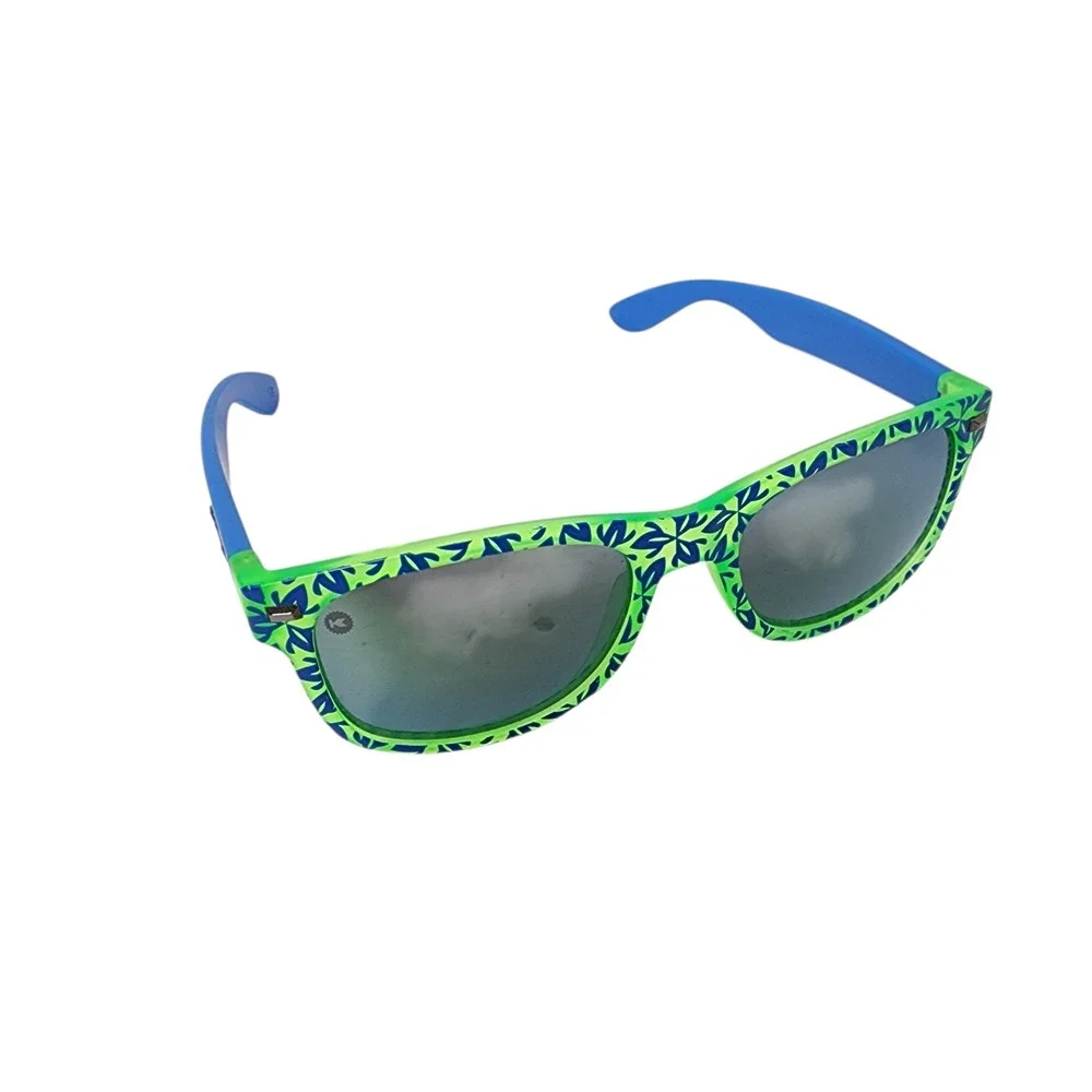 Knockaround Sunglasses Blue Green Custom Geometric Polarized Lenses Retro‎